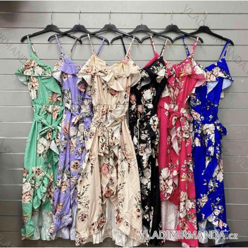 Long summer dress with straps for women (S/M ONE SIZE) ITALIAN FASHION IMWGS231746