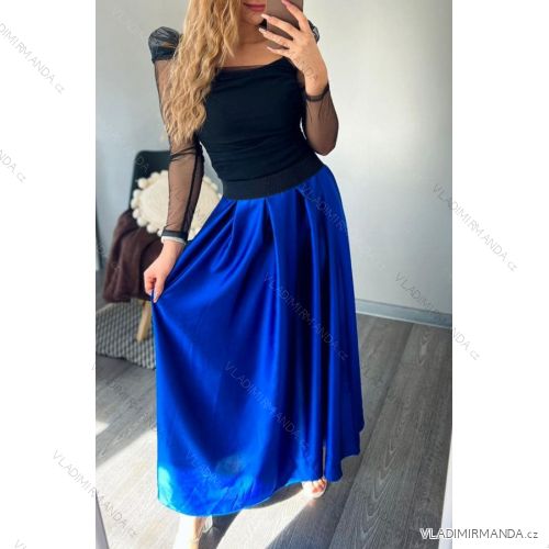 Women's Long Satin Skirt (S/M ONE SIZE) ITALIAN FASHION IMD232507