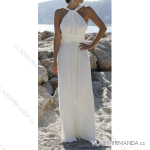 Satin Women's Long Summer Strapless Dress (S / M / L ONE SIZE) ITALIAN FASHION IMM22694