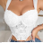 Women's Strappy Crop Top (S/M ONE SIZE) ITALIAN FASHION IMPCF23wh1290