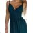 460-1 JOVITE brocade long dress on straps with a slit to the leg - green