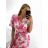 Women's Long Pleated Chiffon Belt Short Sleeve Dress (S/M ONE SIZE) ITALIAN FASHION IM42311331