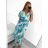 Women's Long Pleated Chiffon Belt Short Sleeve Dress (S/M ONE SIZE) ITALIAN FASHION IM42311331