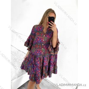 Women's Long Sleeve Summer Shirt Dress (S/M/L ONE SIZE) INDIAN FASHION IMWY23123