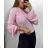 Women's Elegant Long Sleeve T-Shirt (S/M ONE SIZE) ITALIAN FASHION IMPGM234489