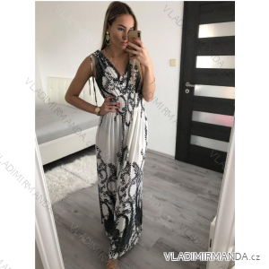 Women's long summer icecool sleeveless dress (M/L, XL/XXL) ITALIAN FASHION IMB239903
