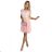 454-2 GRETA dress with lace and gold belt - peach
