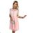 454-2 GRETA dress with lace and gold belt - peach