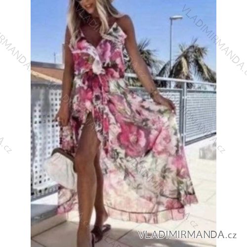 Women's Long Summer Chiffon Strapless Dress (S/M ONE SIZE) ITALIAN FASHION IMWGG231793