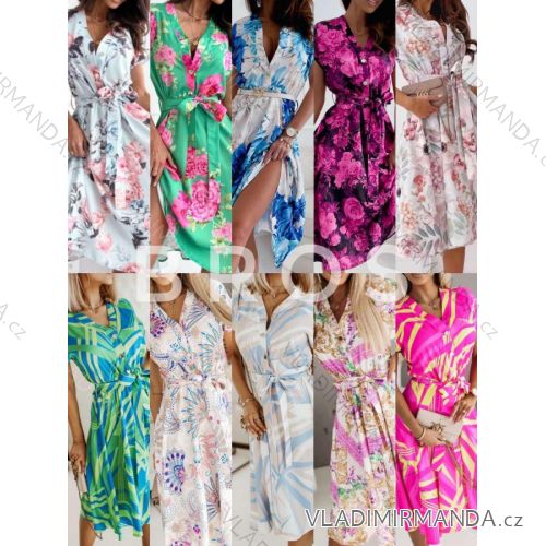 Women's Long Chiffon Short Sleeve Dress (S/M ONE SIZE) ITALIAN FASHION IMWGM23456