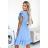 455-2 CORNELIA dress with frill, neckline and tie - light blue