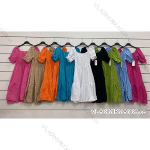 Women's Long Chiffon Short Sleeve Dress (S/M ONE SIZE) ITALIAN FASHION IMWGS231048