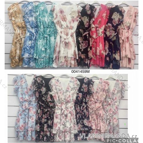 Women's Long Chiffon Short Sleeve Dress (S/M ONE SIZE) ITALIAN FASHION IMWGS231048
