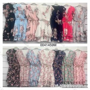 Women's Long Chiffon Short Sleeve Dress (S/M ONE SIZE) ITALIAN FASHION IMWGS231048