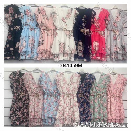 Women's Long Chiffon Short Sleeve Dress (S/M ONE SIZE) ITALIAN FASHION IMWGS231048
