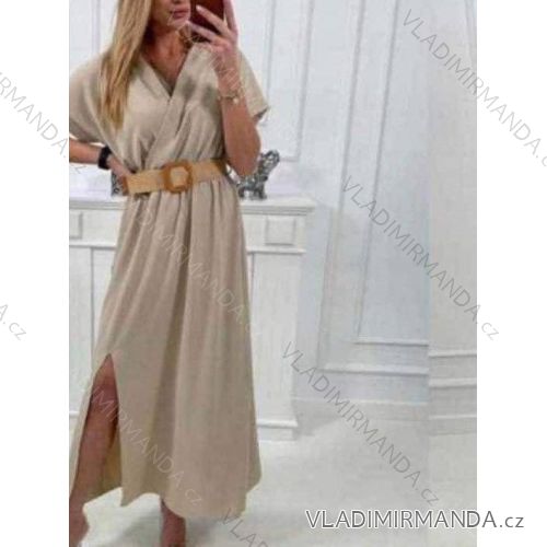 Women's Long Chiffon Short Sleeve Dress (S/M ONE SIZE) ITALIAN FASHION IMWGS231048