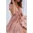 Women's Long Chiffon Short Sleeve Dress (S/M ONE SIZE) ITALIAN FASHION IMWGS231048