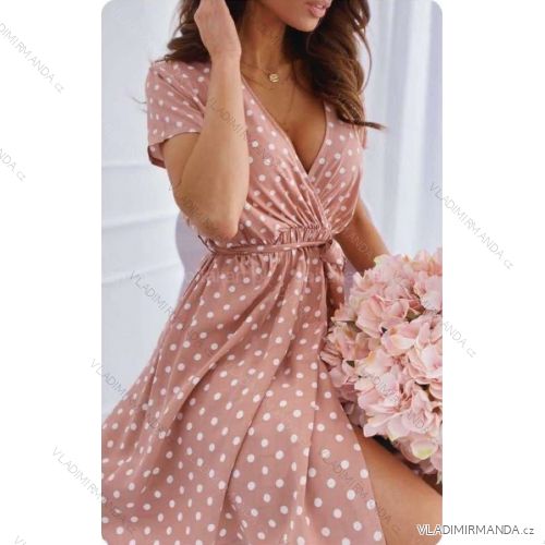 Women's Long Chiffon Short Sleeve Dress (S/M ONE SIZE) ITALIAN FASHION IMWGS231048