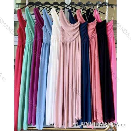 Women's Long Chiffon Short Sleeve Dress (S/M ONE SIZE) ITALIAN FASHION IMWGS231048