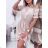 Women's Long Chiffon Short Sleeve Dress (S/M ONE SIZE) ITALIAN FASHION IMWGS231048