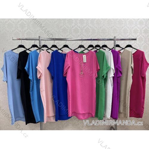 Women's Long Chiffon Short Sleeve Dress (S/M ONE SIZE) ITALIAN FASHION IMWGS231048