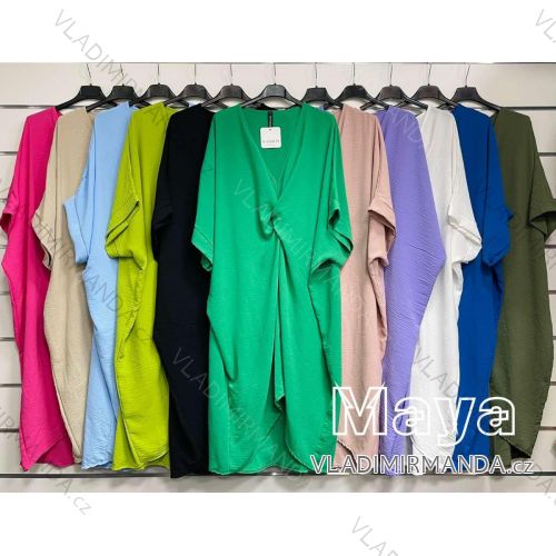 Women's Long Chiffon Short Sleeve Dress (S/M ONE SIZE) ITALIAN FASHION IMWGS231048