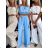 Women's Long Chiffon Short Sleeve Dress (S/M ONE SIZE) ITALIAN FASHION IMWGS231048