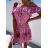 Women's Long Chiffon Short Sleeve Dress (S/M ONE SIZE) ITALIAN FASHION IMWGS231048