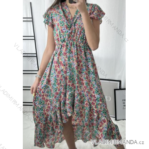 Women's Long Chiffon Short Sleeve Dress (S/M ONE SIZE) ITALIAN FASHION IMWGS231048