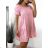 Women's Short Sleeve Carmen Fringe Summer Dress (S/M ONE SIZE) ITALIAN FASHION IMC23253