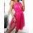 Šaty společenské tylové krátké bez rukávu dámské (S/M ONE SIZE) ITALSKÁ MÓDA IMM239097 S/M Old-pink