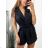 Overal krátký elegantní bez rukávu dámský (S/M ONE SIZE) ITALSKÁ MÓDA IMM23M27269 S/M black