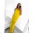 Women's Long Flared Dress Carmen Shoulders (S / M ONE SIZE) ITALIAN FASHION IMWA221622 M / L Neon green