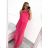 Women's Long Flared Dress Carmen Shoulders (S / M ONE SIZE) ITALIAN FASHION IMWA221622 M / L Neon green