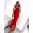 Women's Long Flared Dress Carmen Shoulders (S / M ONE SIZE) ITALIAN FASHION IMWA221622 M / L Neon green