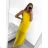 Women's Long Flared Dress Carmen Shoulders (S / M ONE SIZE) ITALIAN FASHION IMWA221622 M / L Neon green