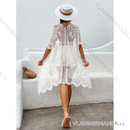 Summer dress with bare shoulders short sleeve lace women (uni m / l) ITALIAN MODE IMD20304