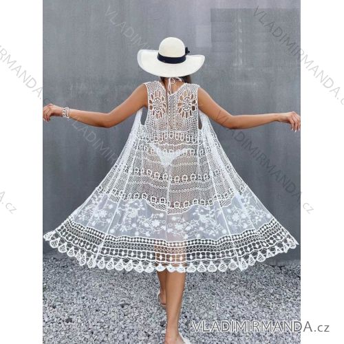 Summer dress with bare shoulders short sleeve lace women (uni m / l) ITALIAN MODE IMD20304