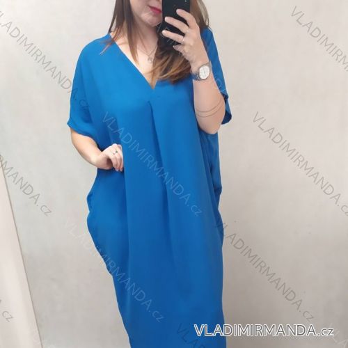 Šaty oversize krátký rukáv dámské (L/XL/2XL/3XL ONE SIZE) ITALSKÁ MÓDA IMD20451 4XL / 5XL kerosene