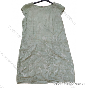 Women's summer short sleeve linen dress (50-62) ITALIAN FASHION IM422STELA8/DR