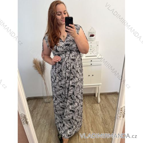 Women's Long Short Sleeve Dress (S / M ONE SIZE) FRENCH FASHION FMB21008