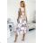 466-1 GABRIELLA dress with frill, neckline and binding - white with burgundy roses