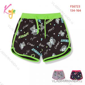 Kraťas shorts with sequins baby teen girl (98-128) KUGO K627