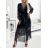 Women's Long Elegant Long Sleeve Dress (S/M ONE SIZE) ITALIAN FASHION IMWGB23951
