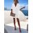 Women's Summer Short Sleeve Dress (S/M/L ONE SIZE) ITALIAN FASHION IMD22557/DRwhite
