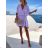 Women's Summer Short Sleeve Dress (S/M/L ONE SIZE) ITALIAN FASHION IMD22557/DRwhite