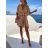 Women's Summer Short Sleeve Dress (S/M/L ONE SIZE) ITALIAN FASHION IMD22557/DRwhite