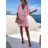 Women's Summer Short Sleeve Dress (S/M/L ONE SIZE) ITALIAN FASHION IMD22557/DRwhite