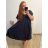 Women's Elegant Glitter Long Sleeve Dress (S/M/L/XL ONE SIZE) ITALIAN FASHION IMBM22010 4XL / 5XL black