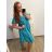 Women's Elegant Glitter Long Sleeve Dress (S/M/L/XL ONE SIZE) ITALIAN FASHION IMBM22010 4XL / 5XL black